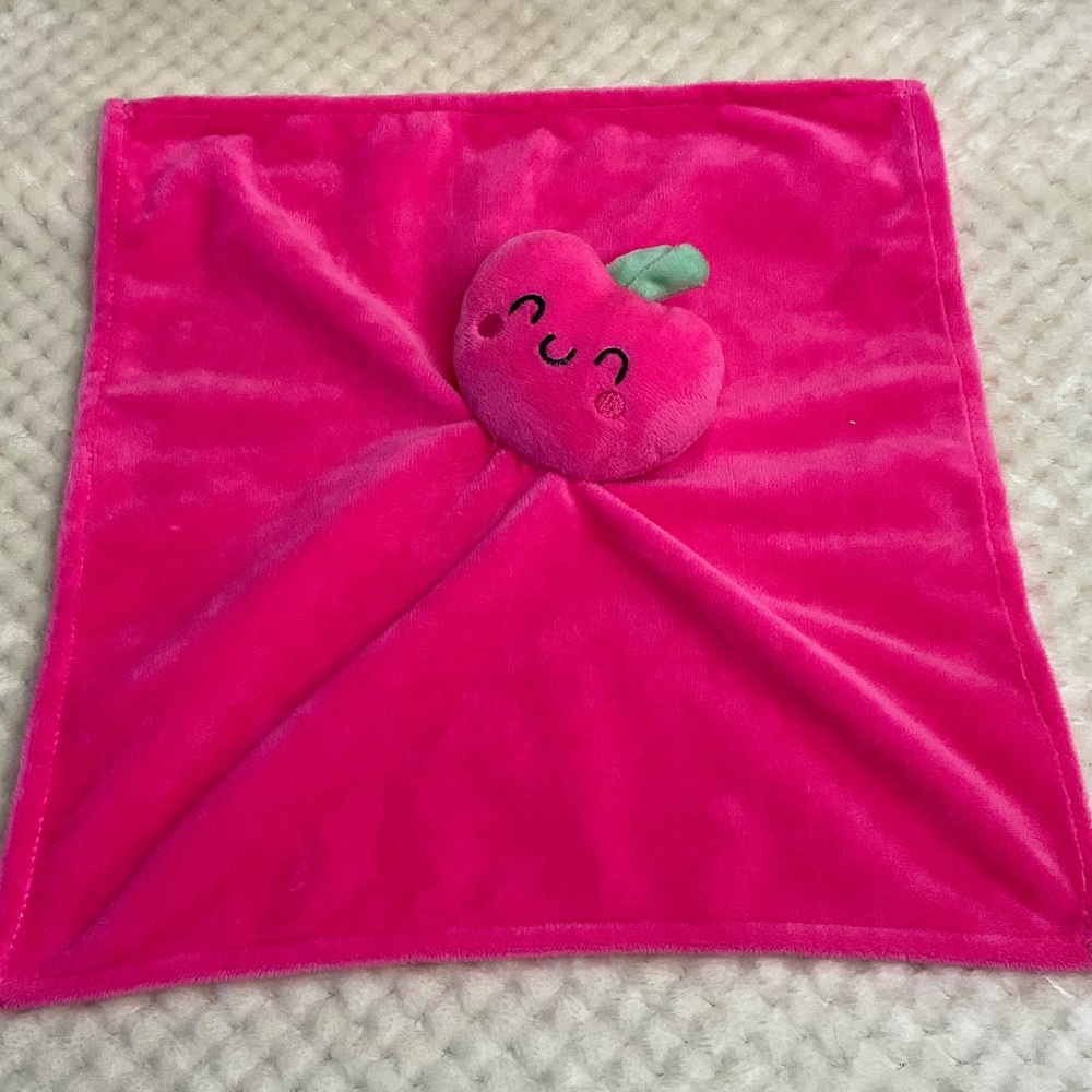 George Hot Pink Plush Apple Lovey Security Blanket Comfort  Toy